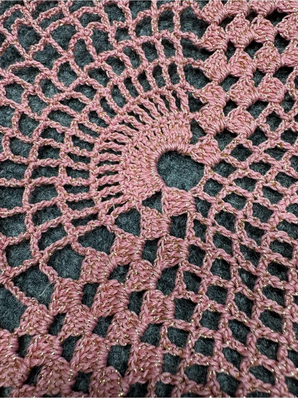 Swedish Crocheted Pink Table Runners Open Pineapple Design